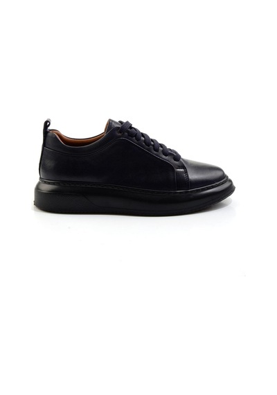 Bambi Lacivert Hakiki Deri Erkek Sneaker E01594315143 Lacivert
