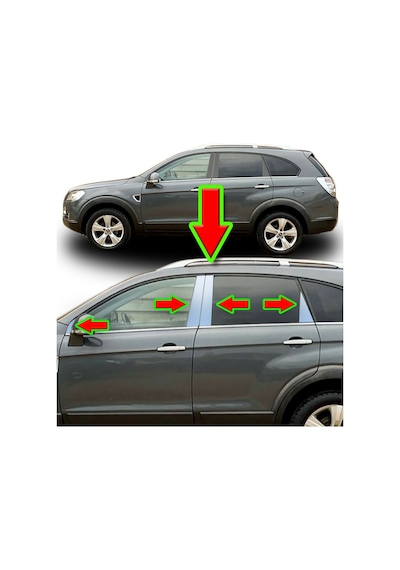 Chevrolet Captiva Orta Direk Krom Paslanmaz Çelik Krom 8 Parça