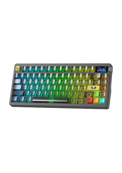 Aula Nova75 Mekanik Rgb Klavye Tkl Dream Sakura Switch Tri Mode Kablosuz Makrolu Hot Swap Gaming Oyuncu Klavyesi Siyah