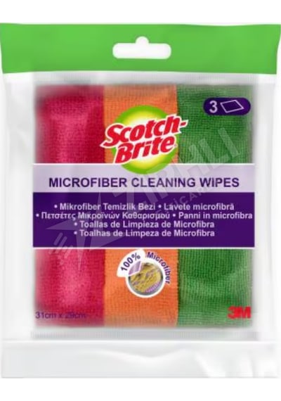 2 Adet Scotch Brite Mikrofiber Temizlik Bezi 3'lü Renkli