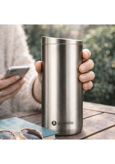 Les Artistes Paris Isı Yalıtımlı Çelik Termos Mug 500ml Metal Gri