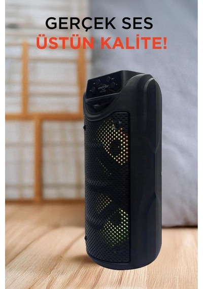 1550 Rgb Ledli Taşınabilir Bluetooth Radyolu Hoparlör Parti Speaker