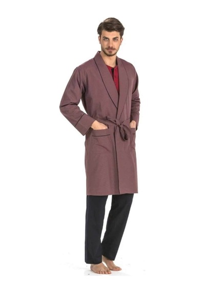 Pierre Cardin 5li Penye Robdöşambr Damat Pijama Set 5560 Bordo