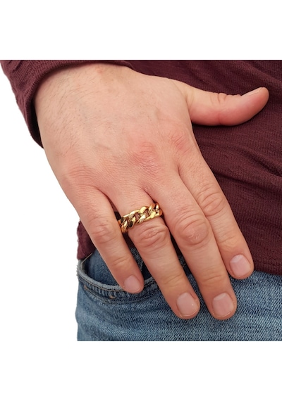 Chavin Parlak Gold Zincir Dizayn Erkek Bayan Çelik Yüzük Ek50Sr Altın Chavin Parlak Gold Zincir Dizayn Erkek Bayan Çelik Yüzük Ek50Sr Altın