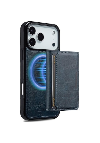 Teleplus Apple Uyumlu iPhone 17 Pro Kılıf Pollux L5 Serisi Mıknatıslı Kartlıklı 2-1 Kapak