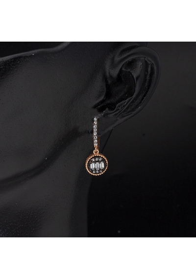 Baget Taşlı Rose Altın Küpe TMS720KP-68