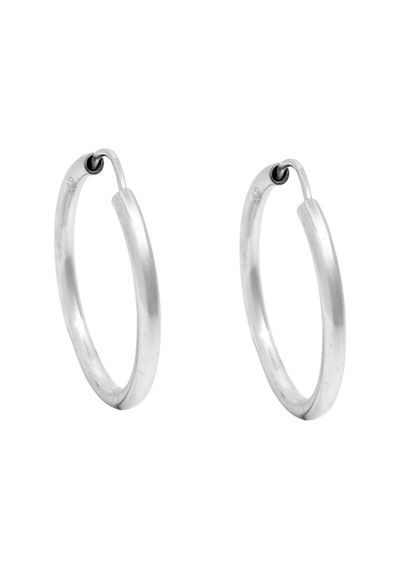 Oya Silver Gümüş Halka Küpe 3mm Kalınlık 2.5x2.5cm
