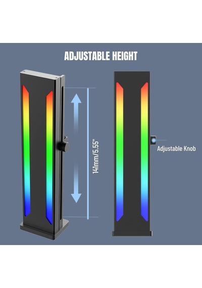 Rgb Gpu Destek Braketi, Manyetik Tabanlı Grafik Kartı Gpu Destek Desteği, Kaydırılabilir 5v 3 Pin Gpu Standı Renkl