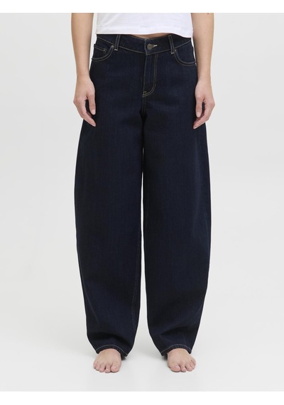 Jack & Jones Kadin Barrel Fit %100 Pamuk Jean - Fuji - 12287824 Dark Blue Denim
