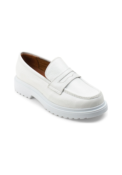 Deery Hakiki Deri Beyaz Loafer Kadın Ayakkabı - 01903zbyzp01 Beyaz