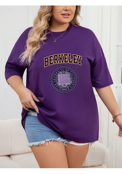 Uyguntarz Unisex Berkeley Baskılı T-shirt Mor