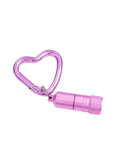 Munkees Mini Led Flashlight With Heart Carabiner Pembe Anahtarlık