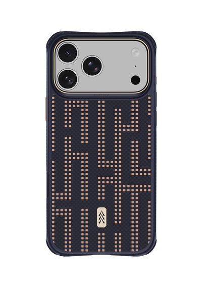 Apple iPhone Uyumlu 18 Pro Kılıf M-safe Şarj Özellikli Raptic Aramid Dual Grid Serisi Karbon Kapak Lacivert