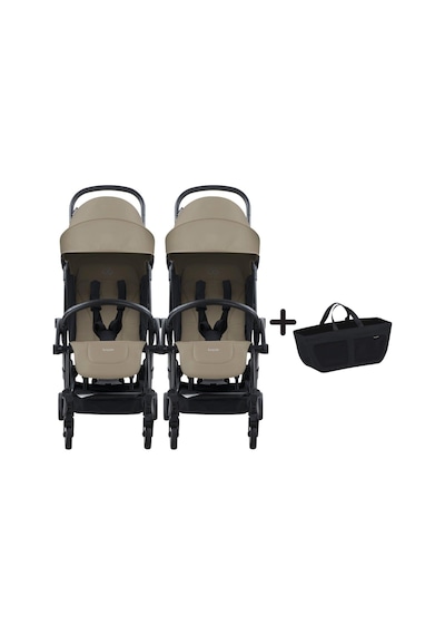 Bumprider Connect³ İkiz Bebek Arabası Black - Sand & Yan Düzenleyici Çanta