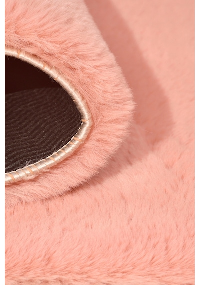 Yüksek Kalite Ekstra Yumuşak Kaymaz Özel Tabanlı Tavşan Peluş Halı Pembe