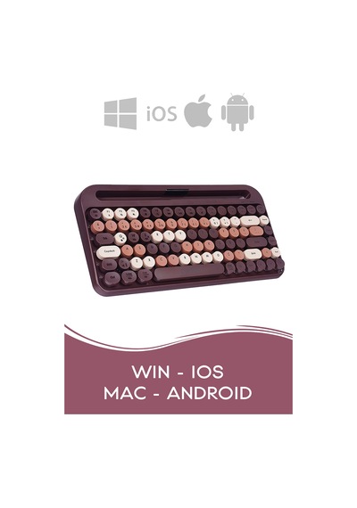 Everest KB-99 Mocha Mac Win Bluetooth 5.0 Q Kablosuz Klavye