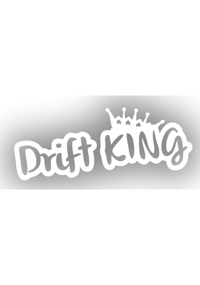 Drift King Araba Sticker 17x17 Cm Beyaz