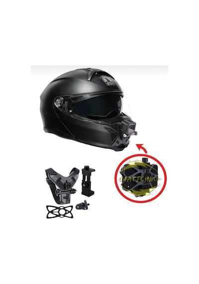 Kask İçin Alt Çene Bağlantı Aparatı Aksiyon Kamera Ve Telefon Tutucu Set Motosiklet Kask Teçhizat