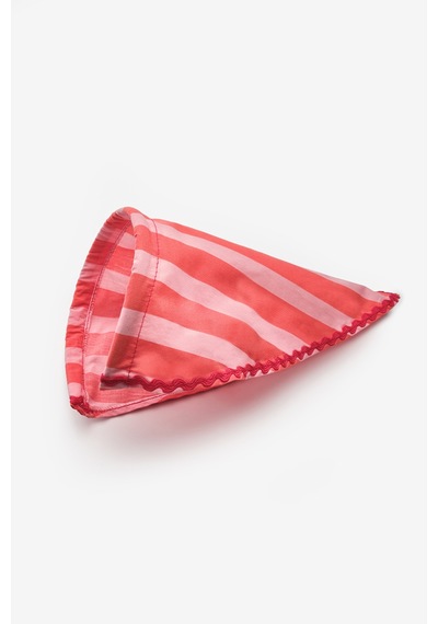 Kırmızı Çizgi Desenli Kız Çocuk Üçgen Bandana Taç Kırmızı