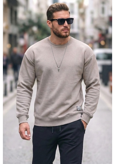 Buratti  Regular Fit Bisiklet Yaka Pamuklu Içi Tüylü Yumuşak Şardonlu Erkek Sweat 5905255 Kül