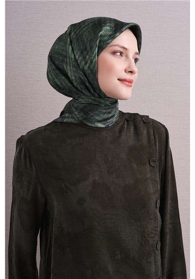 Armine Saf İpek Twill Eşarp 9628d 35 Siyah Antrasit
