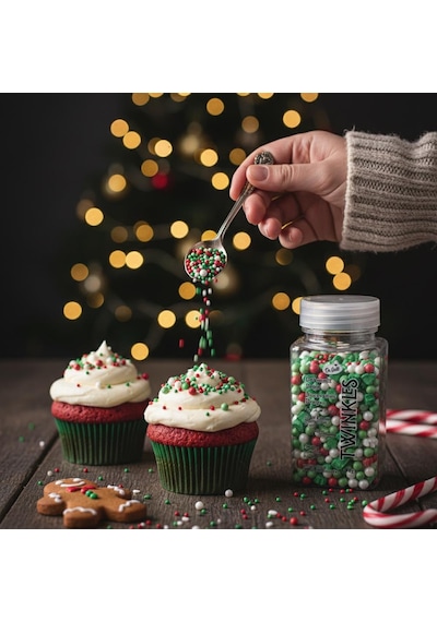 Kar Taneli Pasta Süsleme Şekeri 100 G Yılbaşı Konsept Cupcake Ve Tatlı Dekoru