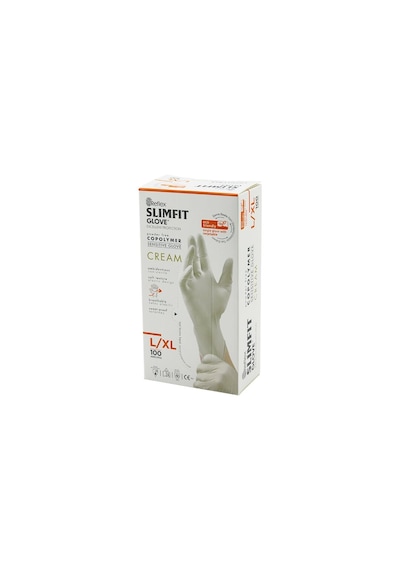 Reflex Slimfit Glove Kod-028 L-xl Krem Pudrasız Muayene Eldiven 100lü
