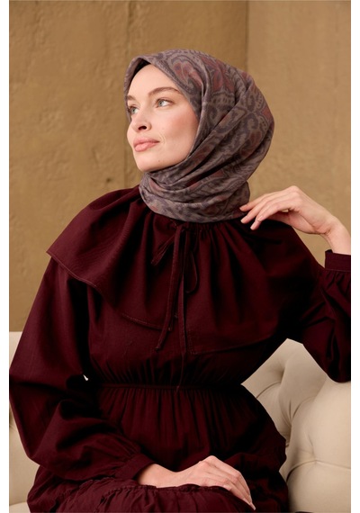 Silk Home Soft Eşarp 73099-10 Kına Yeşili, Kiremit, Koyu Vizon