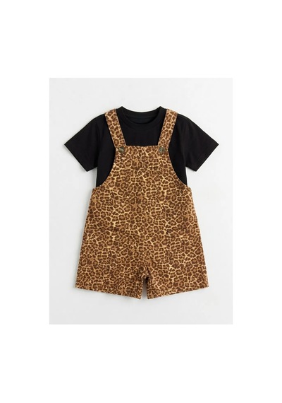 Poala Kids Leopar Desenli Salopet