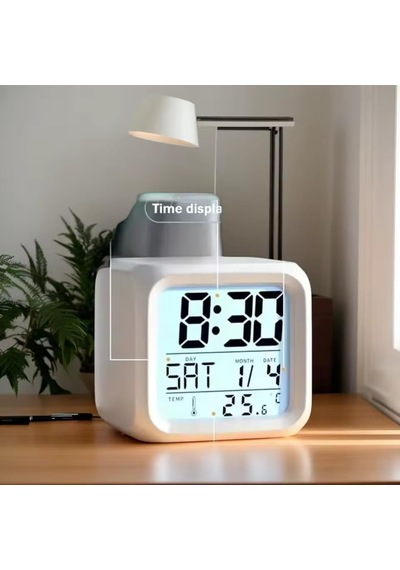 Masa Saati Renk Değiştiren Termometreli Küp Şeklinde Dijital Masa Saati: Alarm, Termometre Ve Tarih Özellikli Şık Tasarım Diğer