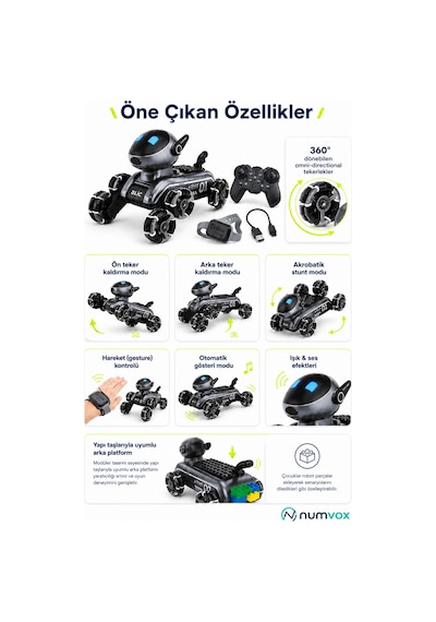 Akıllı Robot Köpek Brb3 Uzaktan Kumandalı Hareket Sensörlü Işıklı Sesli Oyuncak