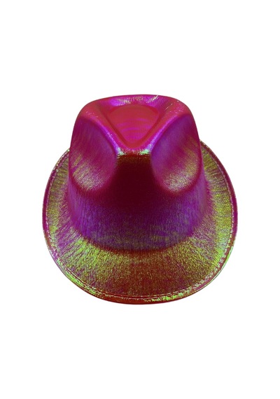 Pembe Hologramlı Lüks Fötr Şapka 22x17 Cm Diğer