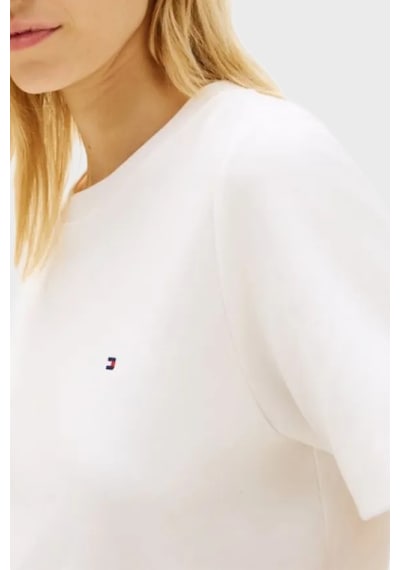 Tommy Hilfiger Bayan T Shirt Ww0ww49646 Ybl Beyaz