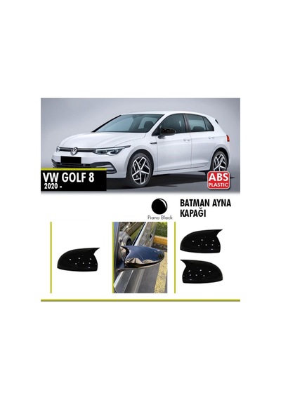 Ebal Otomotiv Volkswagen Golf 8 Yarasa Batman Ayna Kapağı 2020 üzeri Parlak Siyah