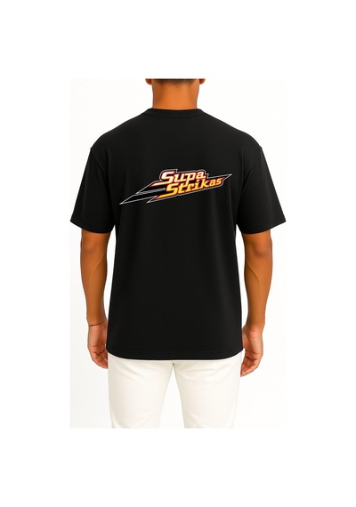 Bahriyeli Collection Oversize Supa Strikas Cep Ve Sırt Tasarımlı Unisex T-shirt Siyah