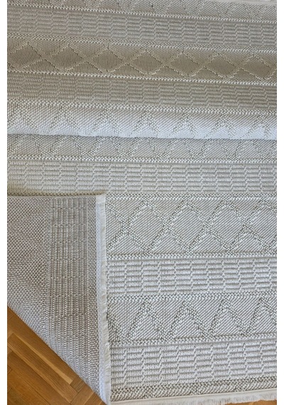 Leiva Home Monaco 0219a Krem Bohem Sisal Bukle Yumuşak Özel Kesim Salon Koridor Mutfak Yolluk Saçaklı Halı 0210a-krem