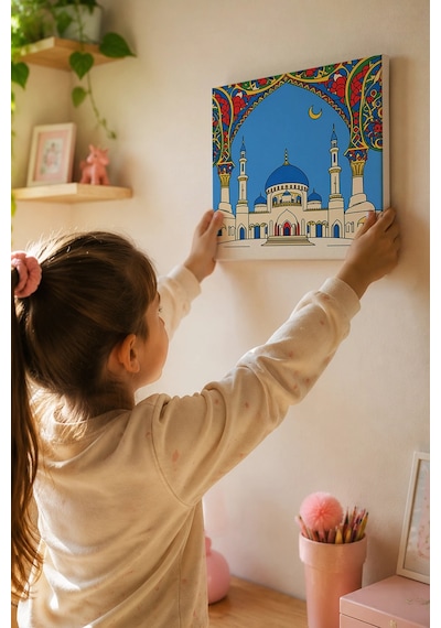 Cami Temalı Şövalesiz Boya Seti 20x20