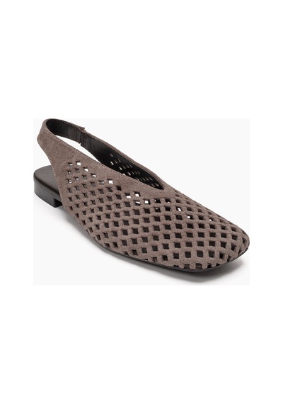 Luvishoes Delızıa Vizon Süet Hakiki Deri Önü Kapalı Lazer Kesim Kadın Sandalet