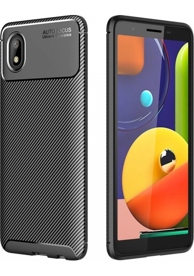 Samsung Galaxy  Uyumlu - A01 Core Kılıf Auto Focus Karbon Kapak - Siyah