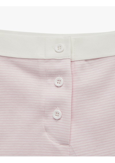Koton Beli Lastikli Düğme Detaylı Rahat Kesim Pamuklu Şort Pijama Altı Pınk Strıpe 6slk80037mk Pembe Koton Beli Lastikli Düğme Detaylı Rahat Kesim Pamuklu Şort Pijama Altı Pınk Strıpe 6slk80037mk Pembe