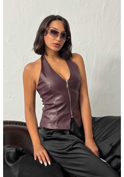 Verymoda Sunideri Fermuarlı Yelek Vmf2036 Bordo