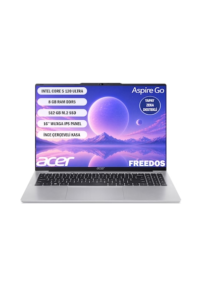 Acer Aspire GO AG16-71P NX.JT2EY.001 Core 5 120U 8 GB 512 GB SSD 16" Free Dos Dizüstü Bilgisayar