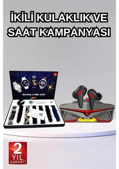 Seti Bluetooth Kulaklık Ucuz Kaliteli Yeni Nesil Akıllı Saat