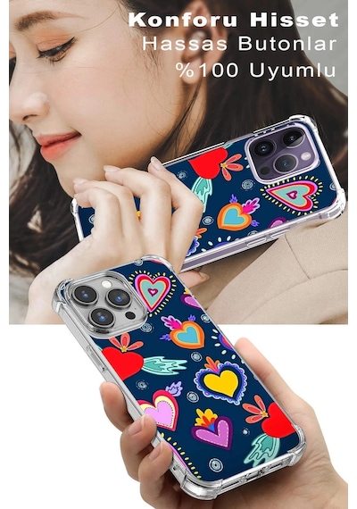 Samsung Galaxy M34 İle Uyumlu Retro Color 3 Baskılı Şeffaf Köşe Korumalı Antişok Kılıf