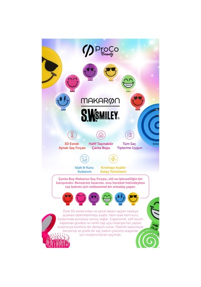 Proco Proco Beauty Makaron X Sw. Smiley - Sürpriz Paket Saç Fırçası