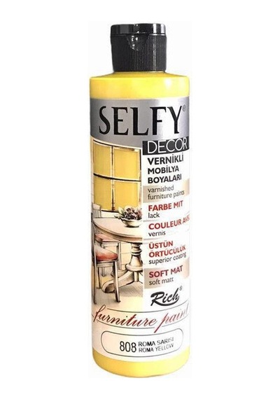 Rich Selfy Decor Vernikli Boya 240 Cc 808 Roma Sarısı