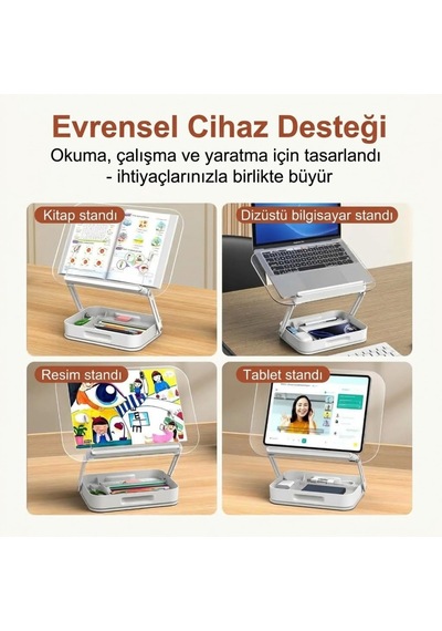Coverzone Tablet, Notebook Ve Kitap Okuma Standı Organizerli 13-16 İnç R22h 1