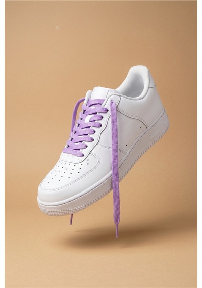 Last İcon Lila Renk Yassı Örgü Ayakkabı Bağcığı Spor Sneaker Uyumlu Lila