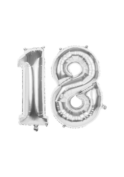 18.yaş Folyo Balon Seti Gümüş 40 Cm Beyaz