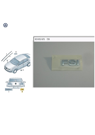 Jetta 2006-2011 Bagaj Kapağı Fsı Yazısı 3c0853675